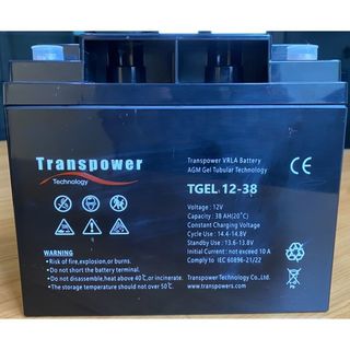 Transpower แบตเตอรี่ 12V 38A รุ่น TGEL12-38 สีดำ