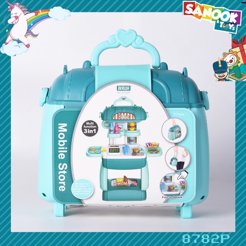 TOYS ของเล่นชุดกระเป๋าเคาน์เตอร์ทำอาหาร สีฟ้า#8782P (23.5x14.5x20.5ซม.)