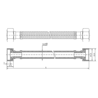 Verno สายชักโครกสเตนเลส รุ่น 8908-18-SS ขนาด 45 ซม.