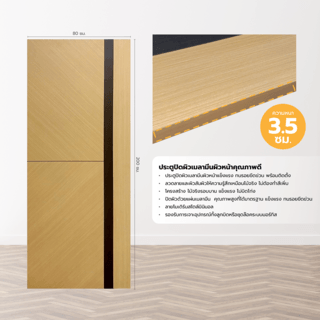 HOLZTUR ประตูปิดผิวเมลามีน เซาะร่อง M009 Lite 80x200ซม. Muji Brown