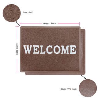 GRAFFE พรมเช็ดเท้าดักฝุ่น WELCOME รุ่น KIRA-BR ขนาด 60x80x1.2 ซม. สีน้ำตาล