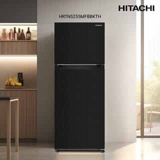 HITACHI ตู้เย็น 2 ประตู ขนาด 8.5 คิว รุ่น HRTN5255MFBBKTH สีดำ