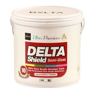 Delta สีน้ำอะครีลิค เดลต้าชิลด์ ทาภายนอก กึ่งเงา เบส A 9 ลิตร