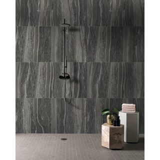 Marbella 60x60 กระเบื้องพอร์ซเลน รุ่น คาลิโอ แบล็ค-สี ดำ Glazed Tile P6043 (4P) Random