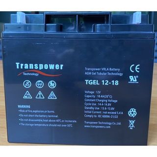 Transpower แบตเตอรี่ 12V 18A รุ่น TGEL12-18 สีดำ N.