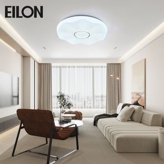 EILON โคมไฟเพดานอะครีลิคทรงแปดเหลี่ยม 48W ปรับได้3แสง รุ่น XDD2033/400 สีทอง