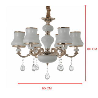 EILON โคมไฟแขวน Chandelier แบบช่อ 41W ขั้ว E14*6 รุ่น MD7615/ 6 สีขาวขอบทอง