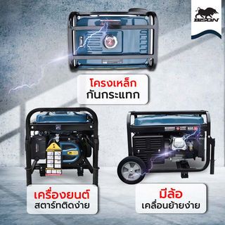 BISON เครื่องปั่นไฟเบนซิน 3.0 กิโลวัตต์ รุ่น FG4500A