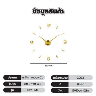 COZY นาฬิกาติดผนัง DIY รุ่น DIYTIME ขนาด 80-120ซม. สีทอง