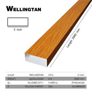 WELLINGTAN อะลูมิเนียมโปรไฟล์ ALU2980-2T11 2”x 298ซม. Yellow Cherry