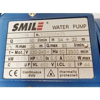 SMILE ปั๊มหอยโข่ง 1Hp 220V รุ่น SM-SCP158