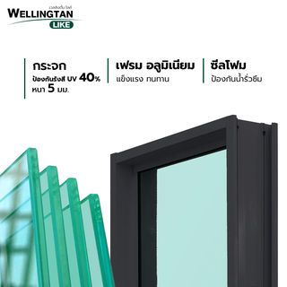 WELLINGTAN (LIKE) ช่องแสงอะลูมิเนียม 200 x 40 ซม. สีดำ