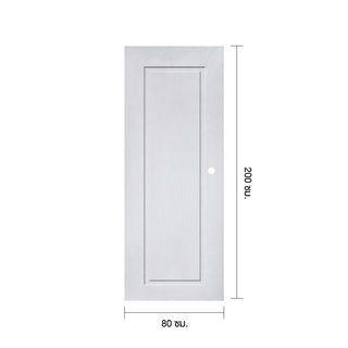WELLINGTAN ประตูยูพีวีซี บานทึบลูกฟัก (สำหรับใช้งานภายนอก) REVO WNR007 80x200ซม. สีขาว (เจาะรูลูกบิด)