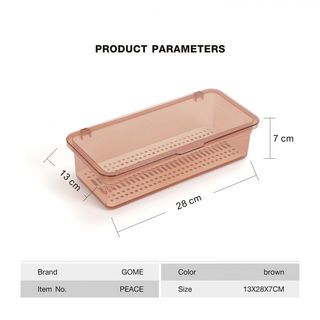 GOME กล่องใส่ตะเกียบพลาสติก 13x28x7 ซม. PEACE สีน้ำตาล