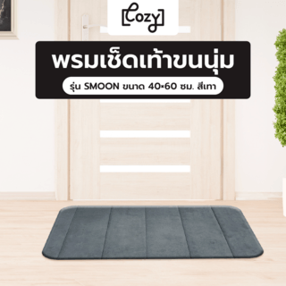 COZY พรมเช็ดเท้าโฟม รุ่น SMOON ขนาด 40×60×1.2ซม. สีเทา