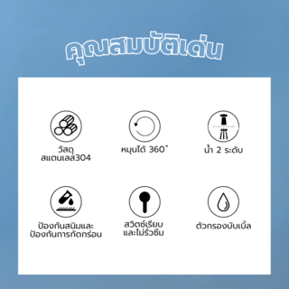 Verno ก๊อกอ่างล้างจานสแตนเลส304 แบบติดเคาน์เตอร์ ปรับระดับน้ำได้ รุ่น จีน่า B515-9A สีดำ