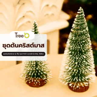 Tree O ชุดต้นคริสต์มาส (2 ชิ้น) รุ่นCT001 ขนาด8×12×21ซม. สีเขียว