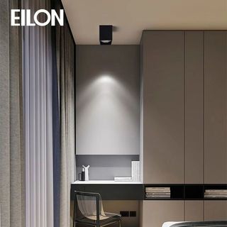 EILON โคมดาวน์ไลท์แบบทาวเวอร์หน้าเหลี่ยม 4นิ้ว E27 รุ่น YD4006-BK  สีดำ (โคมเปล่า)