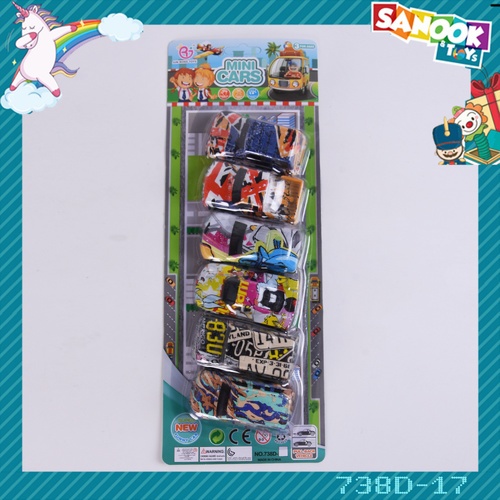 TOYS ของเล่นชุดรถแข่งสนุกกราฟฟิต บรรจุ6คัน คละแบบ#738D-17(37.5x13.5x3.5ซม.)