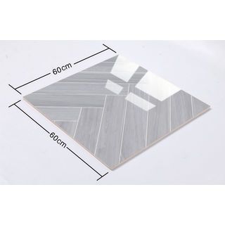 Marbella กระเบื้องพอร์ซเลน 60x60 ซม. รุ่น แฮริ่งโบน วูด เทา TSJCM304274-2306-B Gloss  (4P)