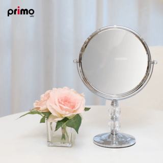 Primo กระจกแต่งหน้าคริสตัล รุ่น TQ-DY40A ขนาด 23x12x13 ซม. สีเงิน