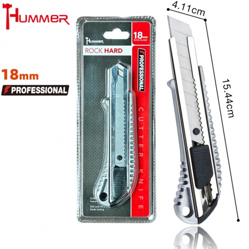 HUMMER คัตเตอร์ ขนาด 18มิล Professional รุ่น PWG-2035 (Aluminum Alloy)