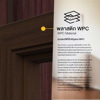 WELLINGTAN วงกบประตู WPC พร้อมซับวงกบ WPCDF-W2-01 80x200ซม. THAI TEAK