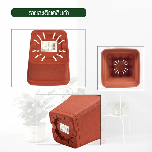 Tree’ O กระถางต้นไม้ รุ่น PY-2023RD ขนาด 30 x 30 x 29 ซม. (12นิ้ว) สี แดงอิฐ