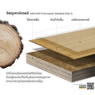 Verno เคาน์เตอร์อ่างล้างหน้าแบบแขวน Multilayer board ขนาด 42x42x57 CM รุ่น มูจิ02 สีไม้