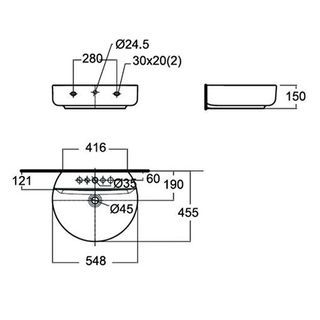 American Standard อ่างล้างหน้าแบบแขวน **ไม่รวมก๊อกน้ำ** รุ่น คอนเซ็ปสเฟีย TF-0552-WT