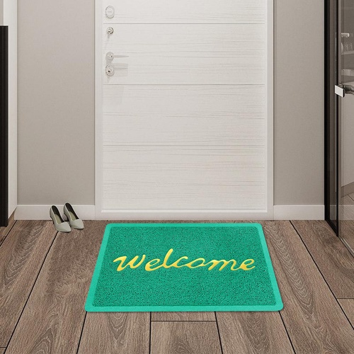 GRAFFE พรมเช็ดเท้าดักฝุ่น WELCOME รุ่น CARA-GN ขนาด 40x60x1.2 ซม. สีเขียว