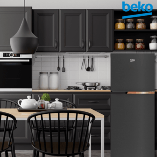 BEKO ตู้เย็น 2 ประตู 12 คิว รุ่น RDNT371I40VHFSK สี Dark Inox