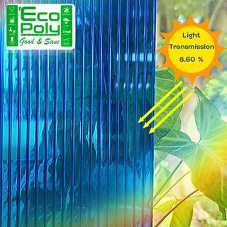 ECOPOLY แผ่นโพลีคาร์บอเนตB หนา 6มม. ขนาด 1.22 x 2.44 เมตร สีน้ำเงิน