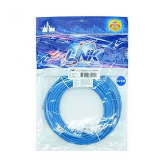 LINK สายแลน สายพ่วง CAT-5E RJ45 ยาว 10 M.รุ่น US-5020LZ-4 สีฟ้า