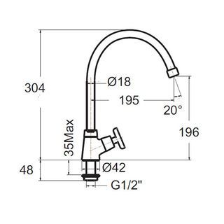 American Standard ก๊อกอ่างล้างจานแบบติดเคาน์เตอร์ รุ่น วินสตัน FFAST706-5T1500BT0