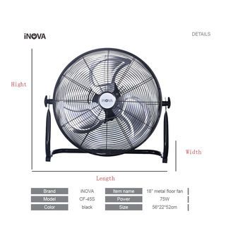 INOVA พัดลมอุตสาหกรรมตั้งพื้น ขนาด 18 นิ้ว รุ่น CF-45S สีดำ