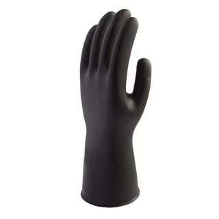 ตราม้า ถุงมือยางธรรมชาติ แบบยาว 13 นิ้ว Size M สีดำ (12 คู่/กล่อง)