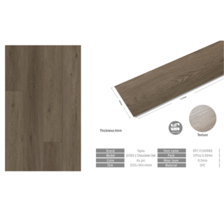 กระเบื้องยาง SPC Click lock 184x1220x4มม รุ่น 67283-2 (2.694ตรม./12แผ่น) TAPIO   Chocolate Oak