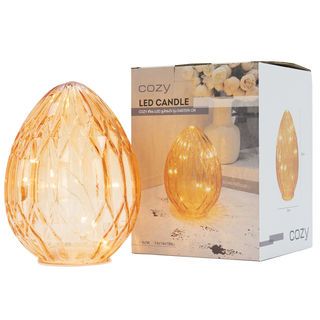 COZY เทียน LED รูปทรงไข่ รุ่น EASTER-OR ขนาด 14x14x19ซม. สีส้ม