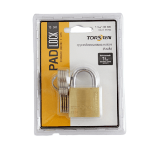 TORSTEN กุญแจคล้องทองเหลืองระบบสปริง 30มม. TS 30S (ห่วงสั้น)