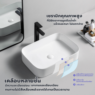 Verno อ่างล้างหน้าวางบนเคาน์เตอร์ก๊อกนอกอ่าง รุ่น โรม VN-62205