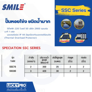 SMILE ปั๊มหอยโข่ง 3Hp 220V รุ่น SM-SSC80