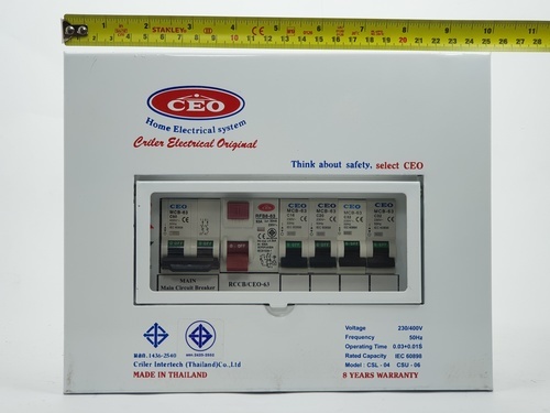 CEO เครื่องตัดไฟฟ้าอัตโนมัติ 4 ช่อง 63A กันดูด