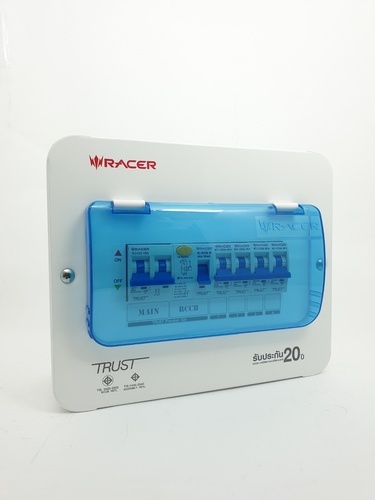 RACER ตู้คอนซูเมอร์เซ็ทสำเร็จ 4 ช่อง 63A รุ่น RCCU-R มีกันดูด