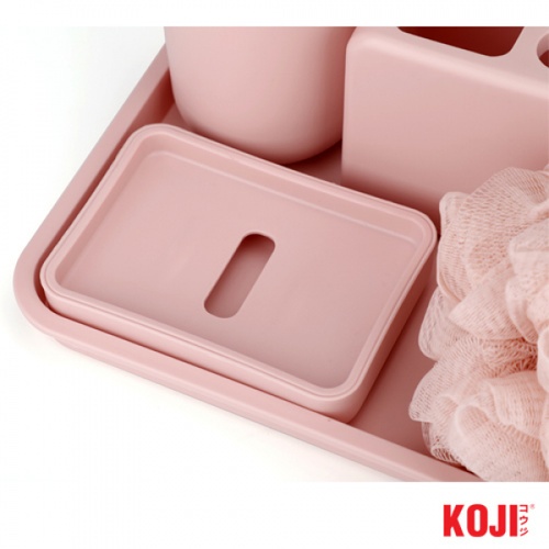 KOJI DIY ชุดของใช้ในห้องน้ำ รุ่น 2JLS043-PK ขนาด 17.2x27.8x2 cm. สีชมพู