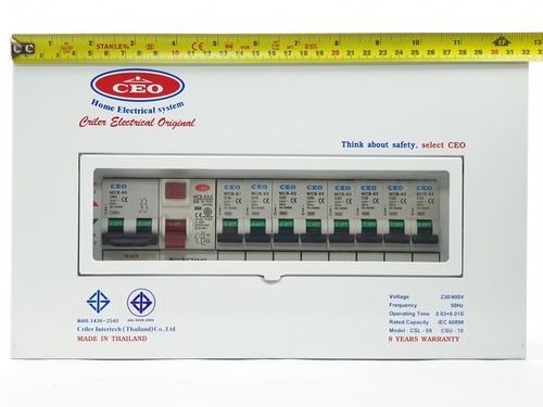 CEO เครื่องตัดไฟฟ้าอัตโนมัติ 8 ช่อง 63A กันดูด