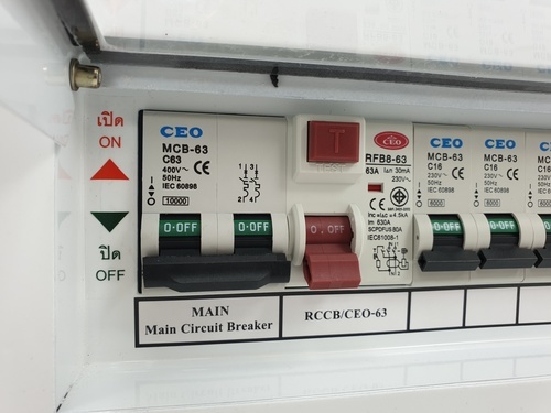 CEO เครื่องตัดไฟฟ้าอัตโนมัติ 12 ช่อง 63A กันดูด