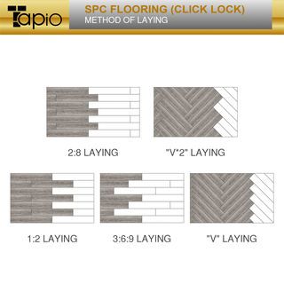 Tapio กระเบื้องยาง SPC Click lock 178x1210x4มม. รุ่นEYN003 สีเทาอ่อน (14แผ่น/3.015ตร.ม.) A.