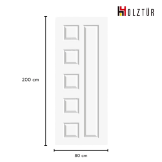 HOLZTUR ประตู HDF บานทึบลูกฟัก HDF-010 80x200ซม. สีขาว