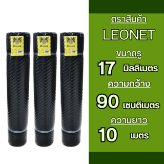 Leo Net ตาข่ายพลาสติก หกเหลี่ยม 17MM.90CMx10M. รุ่น#322 สีดำ